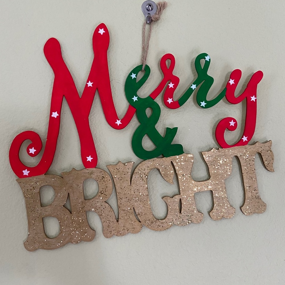 Merry&Bright holiday sign